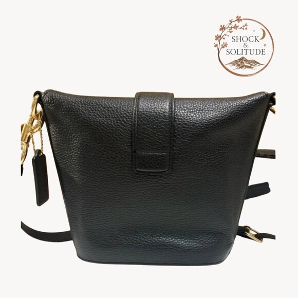 Coach Addie Crossbody Bag | LIKE NEW | Black Pebble Leather | Structured - Picture 5 of 14